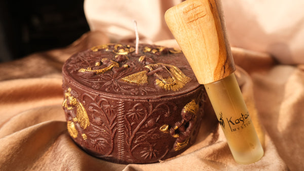 Rose & Oudh Mystique + Mahogany Gold Gilded Oudh Ellora Candle